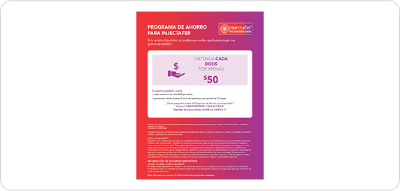 Injectafer Savings Program Brochure (Spanish)