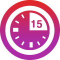 15-minute stopwatch icon