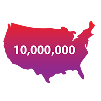 United States map with a count of 6,500,000