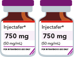 Two Injectafer 750 mg IV Vials